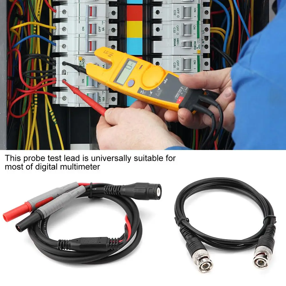 P1600F 18 in 1 Pluggable Replaceable Multimeter Probe Test Lead Kits BNC Test Cable with Alligator Pliers Needle Tip Feeler Set