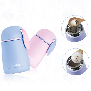 

300ml Mini Portable Children's Thermos Cute Rabbit Vacuum Insulation Child Student Travel Mug Stainless Steel