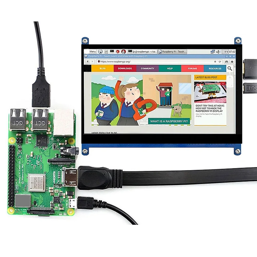  7 Inch Touch Screen Easy Install 1024x600 HD Accessories Capacitive HDMI LCD Display Monitor Practi