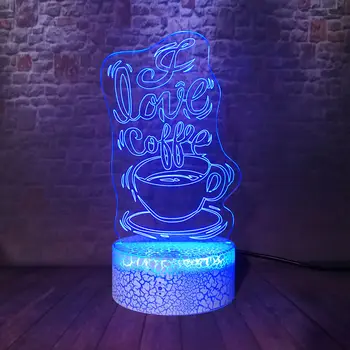 

Luminous Coffee Cup Model 3D Illusion LED Desk Nightlight Colorful Changing Light Light-up Toys