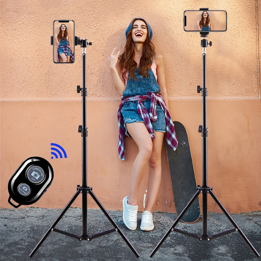 Portable Aluminum Phone Camera Live Brodcast Tripod Stand Mount Digital For Phone Ipad Ring Fill Light Remote Control
