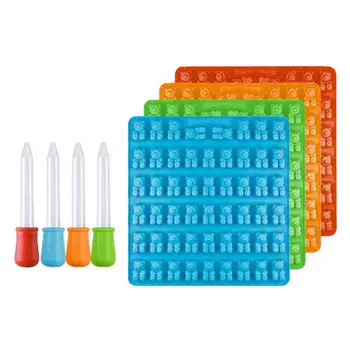 

Fashion Cake Tools Mold 1 Set 50 Cavity Silicone Gummy Bear Chocolate Candy Maker Ice Tray Jelly Moulds Cake Decorating