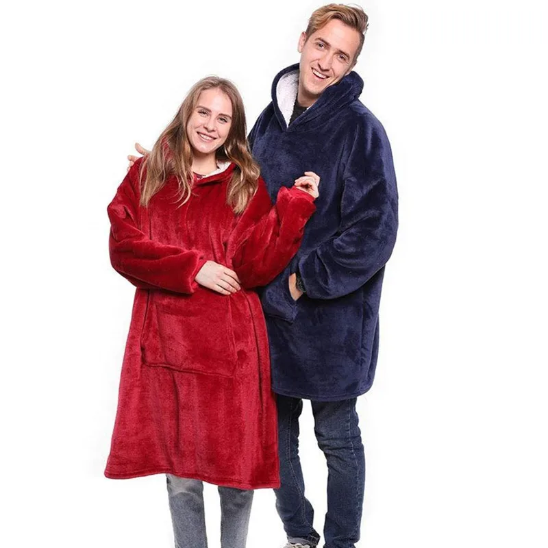 CAMMITEVER TV Hoodie Sweater Blanket Unisex Pocket Adult and Children Fleece Weighted Blankets for Beds Travel Home | Дом и сад