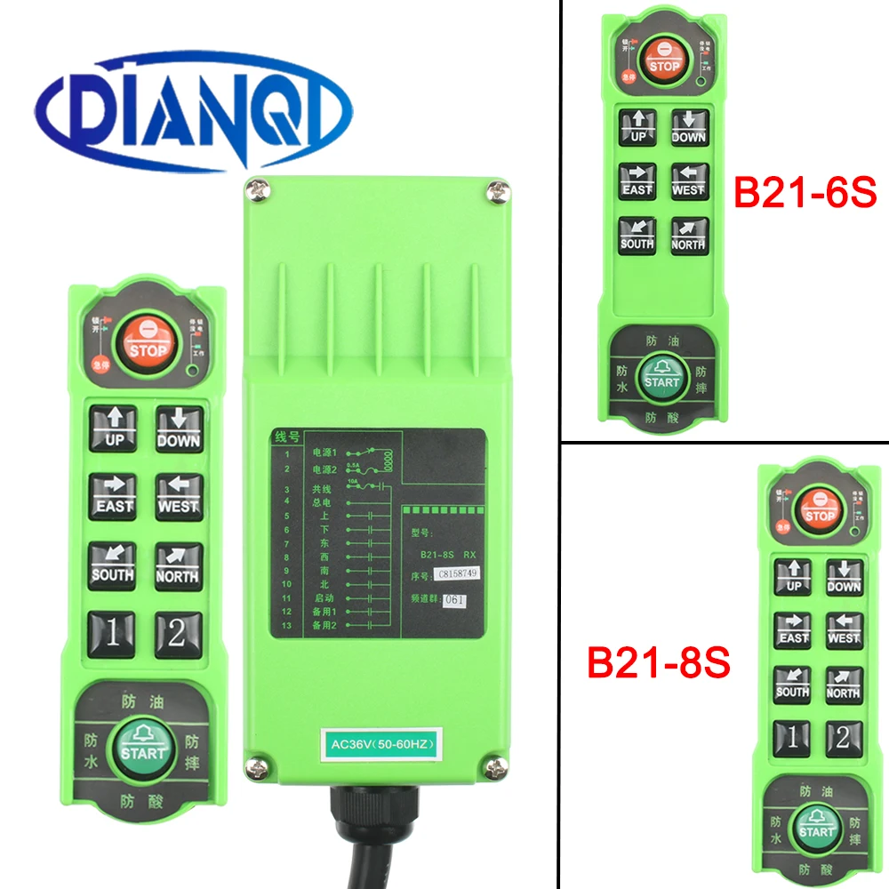 

B21-8S B21-6S Wireless Industrial Remote Controller Electric Hoist Remote Control 6/8 channel 1 transmitter+1 receiver 220V 380V