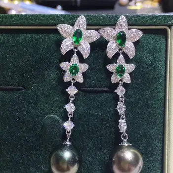 

2 Flowers 925 Sterling Silver Earrings Component Findings Settings Mountings Parts Mounts for Pearl Jade Corals Stones Beads