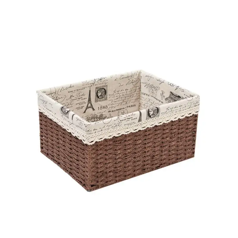 Соломенная Корзина, корзина для грязной одежды, игрушки, закуски, коробка для продуктов, корзина для спальни, футляр для чеков, вязальная рама - Цвет: Same as picture4