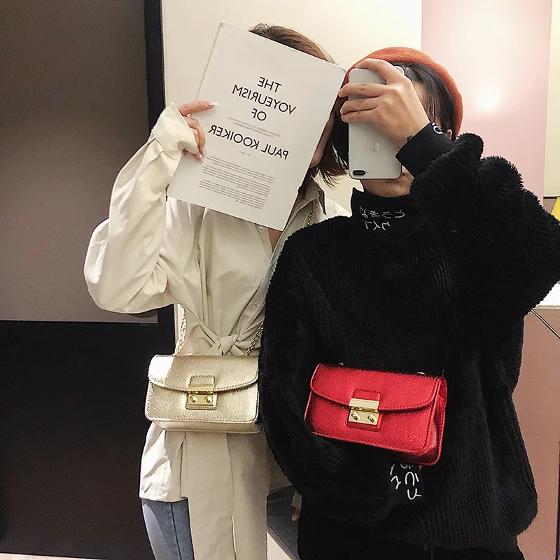 

2019 New Style Laser Decorative Pattern Classic Pig Nose Lock Square Sling Bag Debutante Shoulder Oblique WOMEN'S Bag