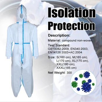 

Disposable Coverall Dust-proof Clothes Isolation Coverall Labour Suit One-pieces Ventilation Waterproof Protection Safe Clothes