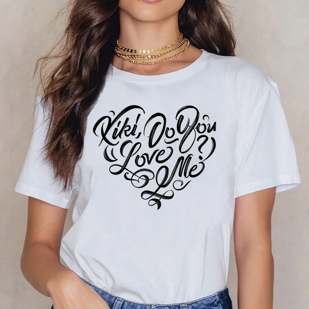 Топы Футболка Для женщин Kiki Do You Love Me беременности и родам комиксов надписи на