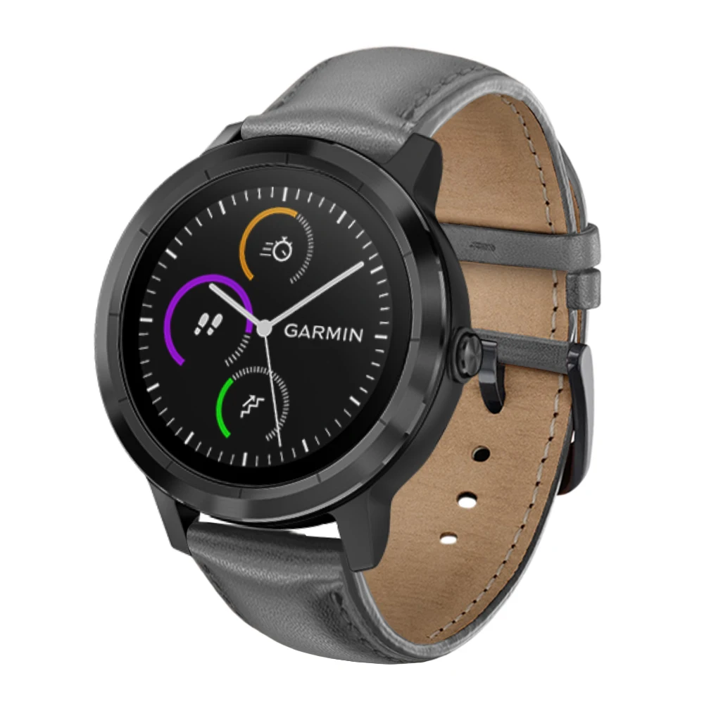 UEBN 20 мм сменный кожаный ремешок для Garmin Vivoactive 3 HR Venu/Garmin Move/Forerunner 245 645 музыкальный ремешок Ремешки для наручных часов