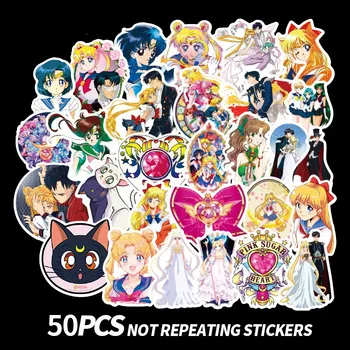

50pcs/pack Japan Anime Sailor Moon Sticker Cartoon Girl Scrapbook Decor PVC Stationery Stickers School Office Supply sticker
