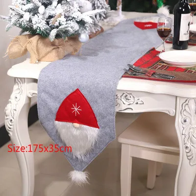 table runner B Новые рождественские украшения для дома, кухни, Скалка, фартук, висячий флаг, муфта, Настольная дорожка, наклейка, рождественские принадлежности - Цвет: table runner B