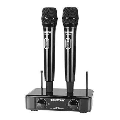 Black TAKSTAR UHF беспроводной двойной ручной микрофон система с 2 передатчиком 1 приемник для Домашнего Караоке сцены(TS-7220 - Цвет: Black