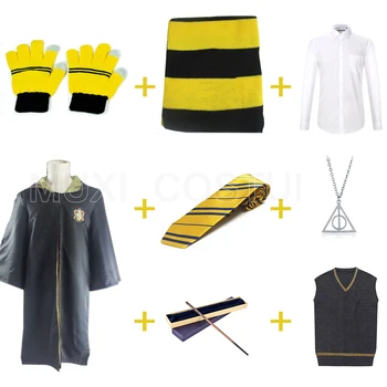 

Free Shipping Cedric Digori Cosplay Robe Cloak Shirt Sweaters Tie Scarf Wand Necklace Uniform Harris Costume