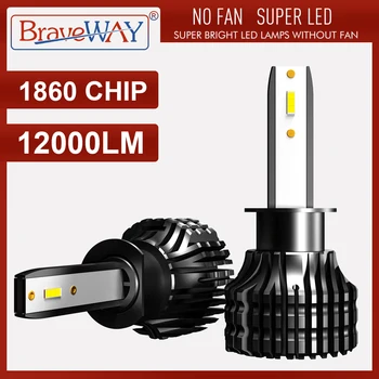 

BraveWay Auto Lamps LED Chip H1 H4 H7 H8 H11 9005 HB3 9006 HB4 Car Led Headlight Light Bulb Headlamp Fog Light 12000LM 6500K 60W