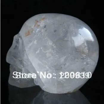 zhx 514 Natural Quartz Rock Skull Carving,Realistic,Crystal Healing