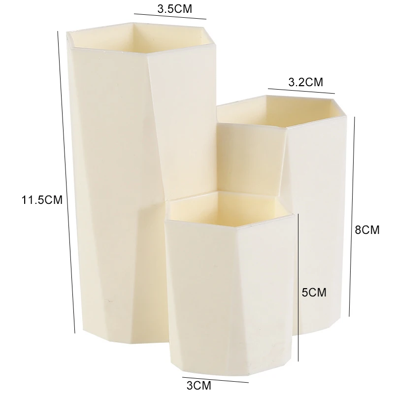 Cosmetic Brush Holder 3 Lattices Makeup Organizer Eyebrow Pencil Makeup Brush Storage Box Pen Container Polish Nail Brush Holder 6