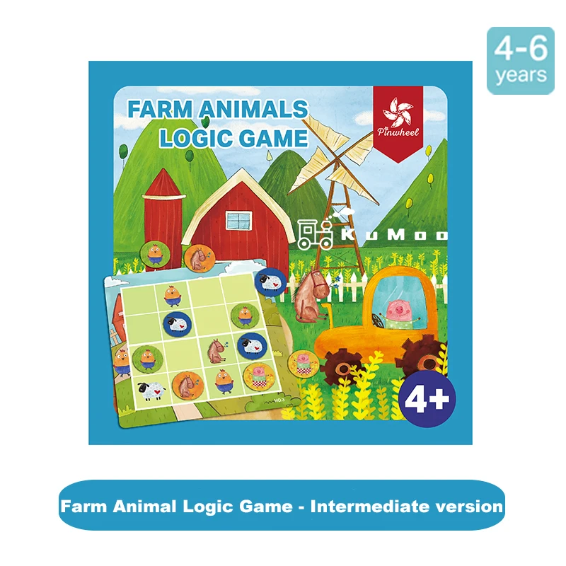 Farm animals Pinwheel джунгли логическая игра животное Sudoku Детские обучающие игрушки обучающий Интеллектуальный набор игрушек - Цвет: Farm animals
