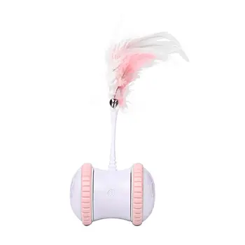 

Smart Interactive Cat Toy, Automatic 360 Degree Self-Rotating Ball USB Rechargeable Pet Toy with Detachable Feather