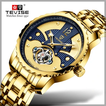 

TEVISE Tourbillon Watch Men's Automatic Mechanical Watch Waterproof Watch Luminous Pointer Watch Relogio Masculino Dropshipping