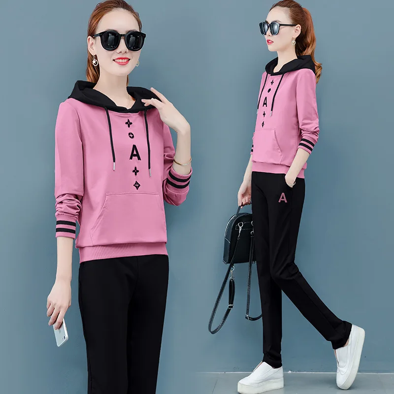 

Hoodie Women's 2019 Spring And Autumn New Style Fashion Long Sleeve Casual Sports Clothing WOMEN'S Suit Loose-Fit Korean-style T