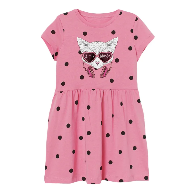 Little maven 2022 Children’s Dress Cotton Strawberry Short Sleeves Summer Dress Baby Girls Casual Clothing for Kids 2-7year smock dress Dresses