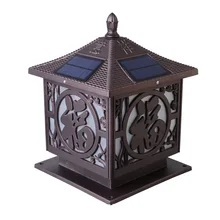 Солнечный СВЕТОДИОДНЫЙ светильник для улицы, простой уличный Ландшафтный настенный светильник, водонепроницаемый Светодиодный светильник в китайском стиле