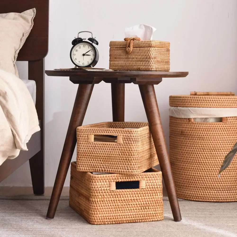Tissue Box Eco-friendly Large Capacity Rattan Rectangular Facial Paper Holder High Toughness Space-saving Burr Free Great Boxes 3