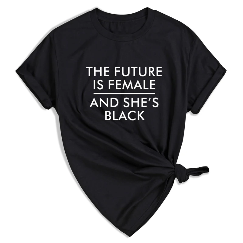 Футболка с феминистским слоганом будущее-это женская и она черные Графические