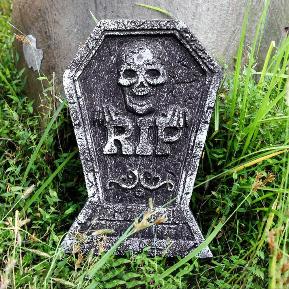 

New 38x25cm Foam Tombstone Horror Skeleton Tombstone Haunted House Stone Yard Party Decor Props Halloween Decoration