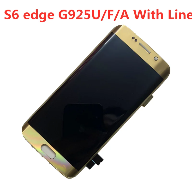 

With Line 100%Original AMOLED For Samsung Galaxy S6 edge lcd G925A G925U G925F LCD Display Touch Screen Digitizer Assembly