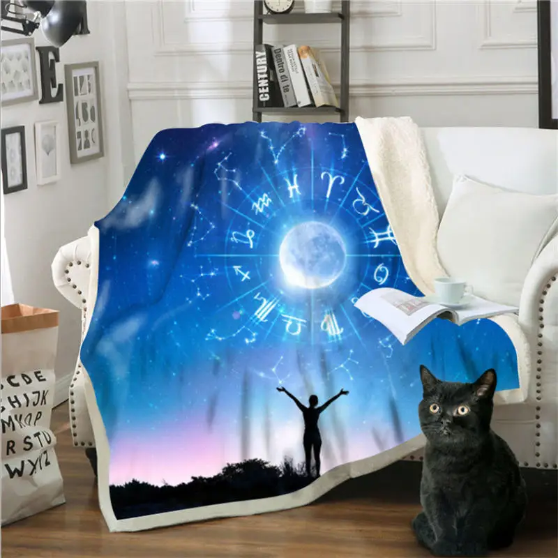Тяжелое одеяло 150 см X 200 см одеяло на искусственном меху плотное Двухслойное хлопковое бархатное 3D печать огнестойкое носимое
