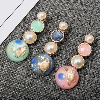 

1 Pcs New Fashion Transparent Blue Starry Sky Planet Acrylic Ball Hair Clips Women Girl Party Jewelry Star Barrette Hair Access