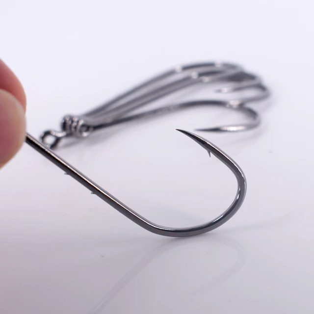 50pcs/pack High Carbon Steel Fishing Hooks Long Shank with Double