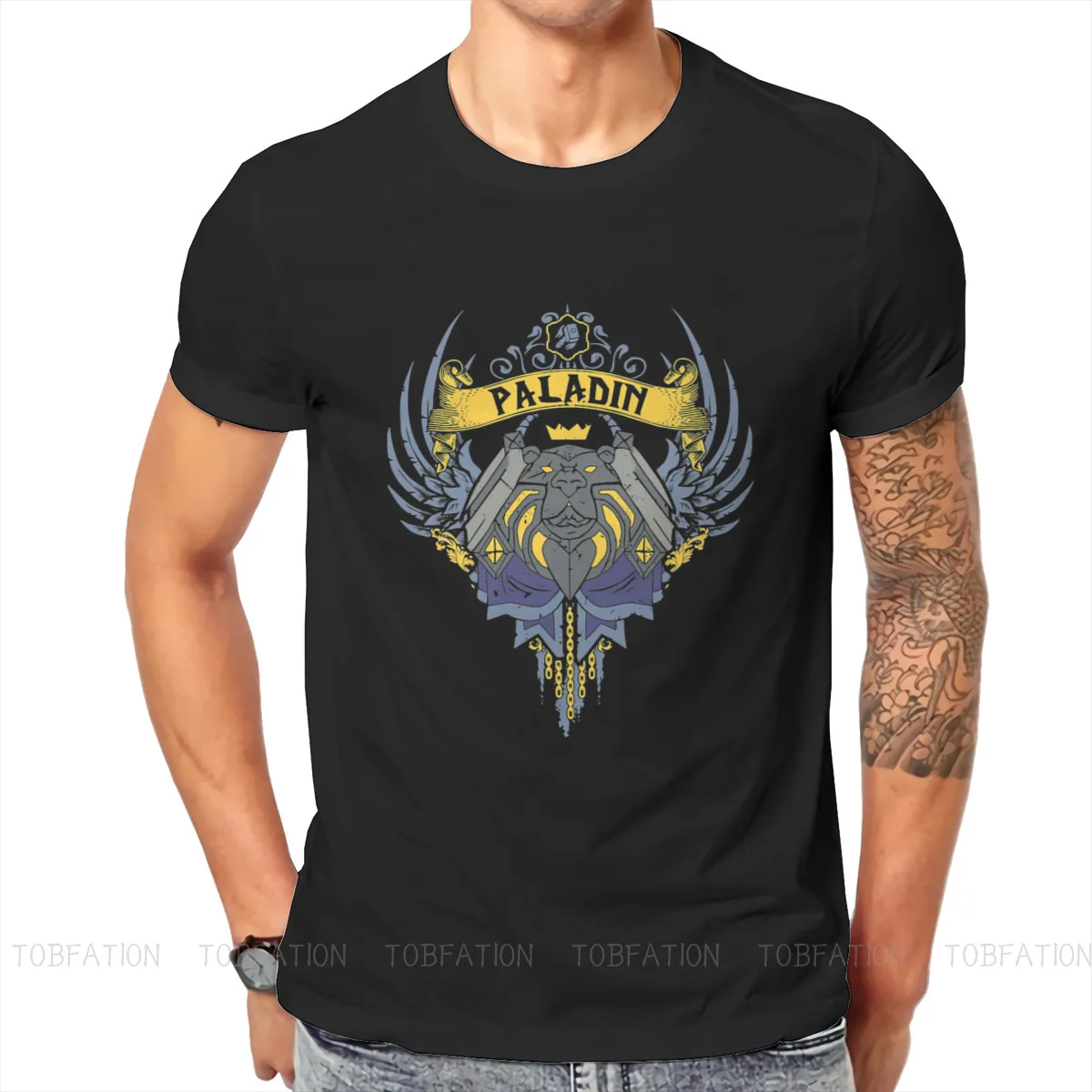 World of Warcraft Game TShirt for Men PALADIN Soft Summer Sweatshirts T Shirt High Quality Trendy Fluffy | Мужская одежда