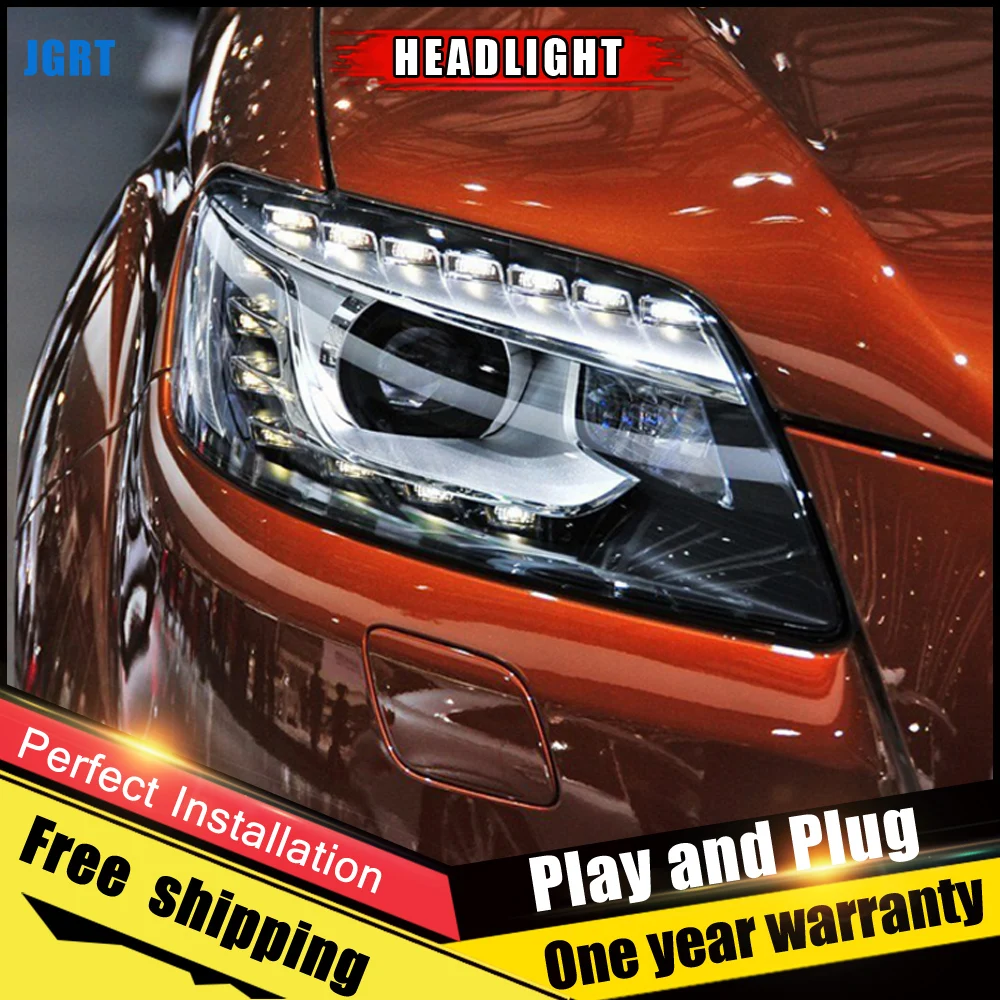

2PCS Car Style LED headlights for Audi Q7 2006-2015 for Q7 headlamp LED DRL Lens Double Beam H7 HID Xenon bi xenon lens
