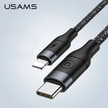 USAMS usb type C кабель для освещения 18 Вт PD кабель для быстрой зарядки для iPhone XS Max XR X 8 Plus iPad Pro для Lightning-USB C провод