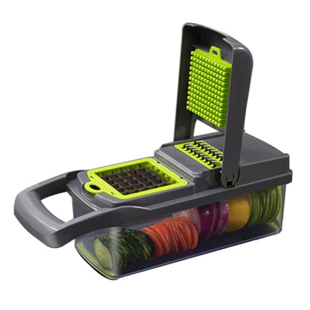 Серый Многоцелевой овощерезка для фруктов 7 в 1 резак для дома кухня картофеля VA88 - Цвет: Серый