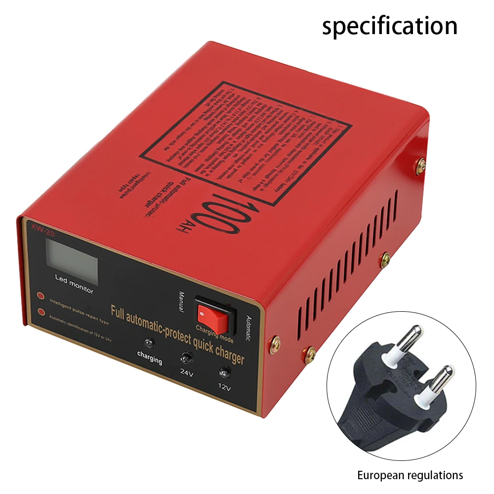 Автомобильный Батарея Зарядное устройство 12V/24V 10A 6 105AH Мотоцикл Защита свинцово