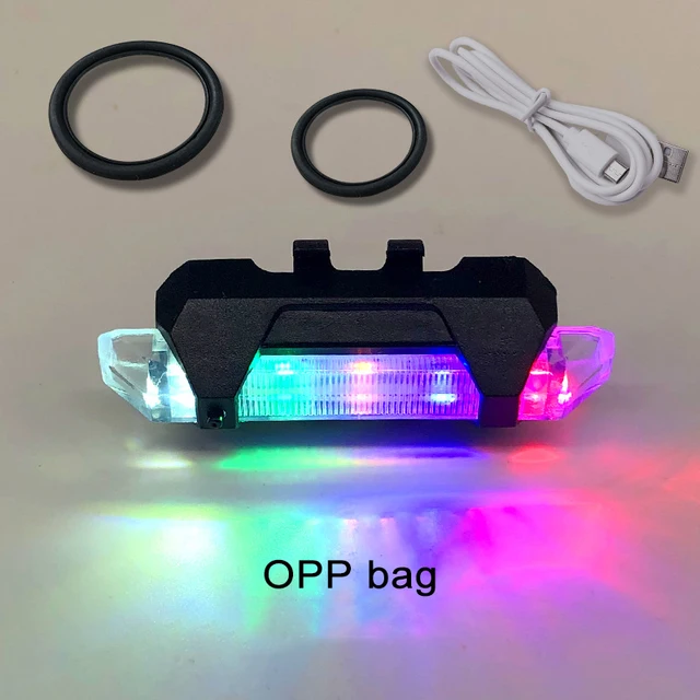 Bicycle Light Waterproof Rear Tail Light LED USB Style Rechargeable or Battery Style Bike Cycling Portable Light Colorful