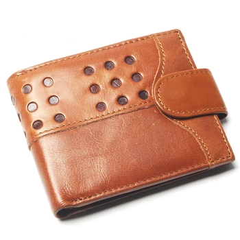 

New Coin Purse Cheap Mens Dot Embossing Wallet Genuine Leather Coin Purse For Men Card Holder Strong Wallet