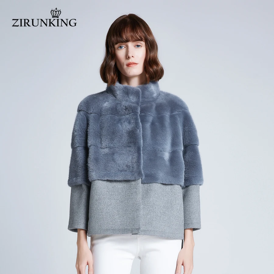 ZIRUNKING, женский дизайн, настоящая норковая шуба, женская мода, норковая шуба, женская уличная меховая верхняя одежда ZC1941