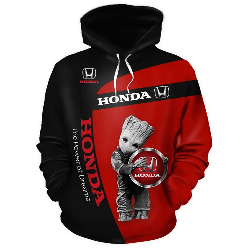 HONDA-Sudadera con capucha para hombre, ropa deportiva con estampado 3D de manga holgada, estilo Hip Hop, Unisex, primavera 2021