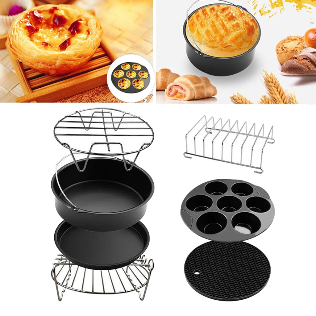 https://ae01.alicdn.com/kf/Hf367fd2bb3f3466595f51c09ff202c99C/Air-Fryer-Accessories-7inch-Set-of-7-Cake-Barrel-Pizza-Pan-Cake-Mold-Rack-Silicone-Mat.jpg