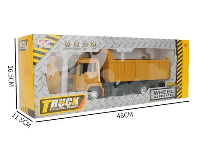 8 CH RC Engineering Truck Model Alloy Rechargeable Electric Toy Simulation Dump Remote Control Truck With Light Music Xmas gifts 6