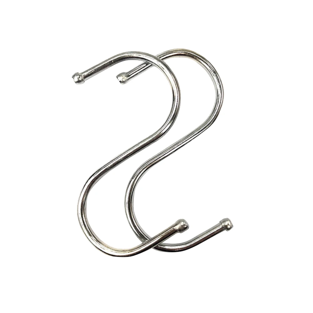 10 Pcs Closet Pan Sausage Kitchen Hook Coat Rack S Shaped Hanging Stainless Steel Bathroom Clothes Multifunction Storage Hangers | Дом и сад