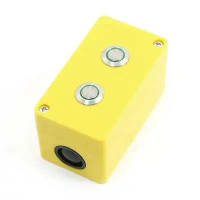 

Green Light SPDT Two Metal Momentary Latching Button Station 3A 250VAC