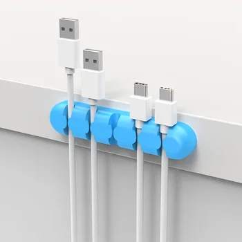 

1Pcs Fashion Silicone Desktop Tidy Cable Organizer For Usb cable Mouse Cord Earphone Cable Wire Management Cable Clip