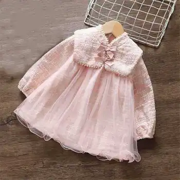 

Baby Girls Dress Spring And Autumn Princess Costumes Children for 1-3 Years Female Baby Fashion Long Sleeve Pink Dresses 2020