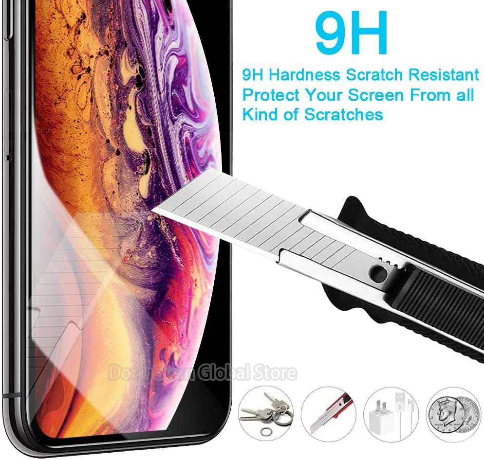 ORIbox Protector de pantalla de vidrio para iPhone 11 Pro Max, paquete de 3  protectores de pantalla de vidrio templado HD antiarañazos con 2 paquetes